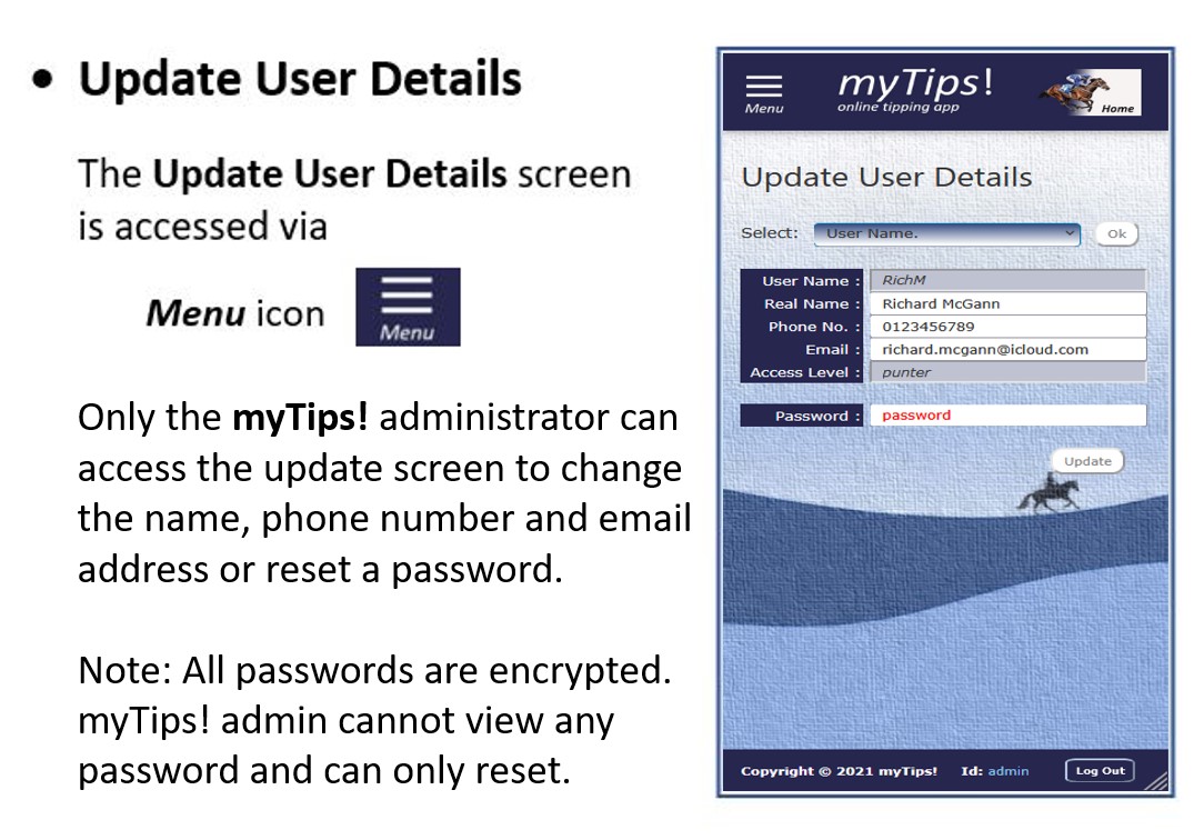 myTips Update User Details